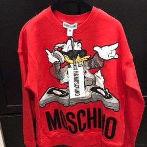 Moschino X HM Donald Duck red sweatshirt